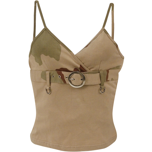 Womens 2-Tone Tank Top With Buckle