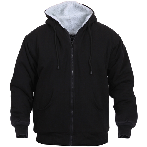 Mens Heavyweight Sherpa Lined Zippered Sweatshirt