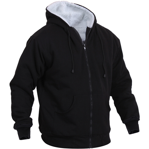 Mens Heavyweight Sherpa Lined Zippered Sweatshirt