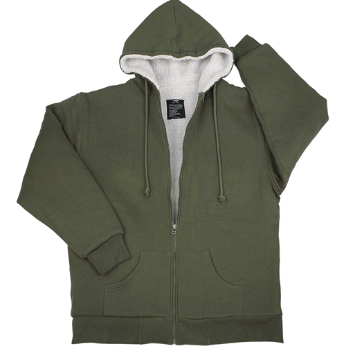 Mens Heavyweight Sherpa Lined Zippered Sweatshirt
