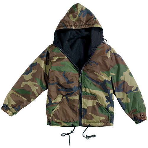 Kids Reversible Camo Jacket with Hood