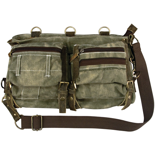 Stone Washed Canvas Mesh Bag