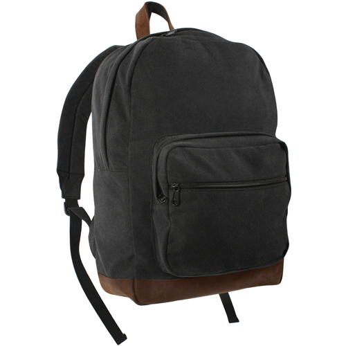 Vintage Canvas Teardrop Backpack with Leather Accents