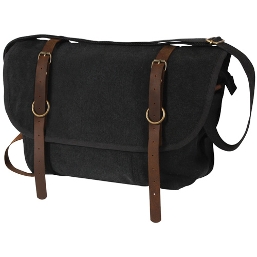 Vintage Canvas Explorer Shoulder Bag with Leather Accents