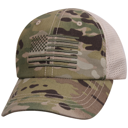 Ultra Force Tactical Mesh Back Cap with Embroidered US Flag