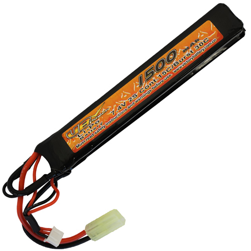 7.4V 1500mAh LiPo Airsoft Crane Stock Battery