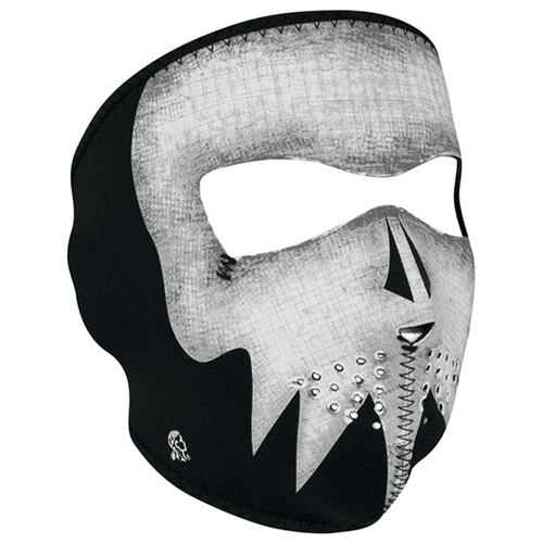 Neoprene Grey Skull Glow In The Dark Face Mask