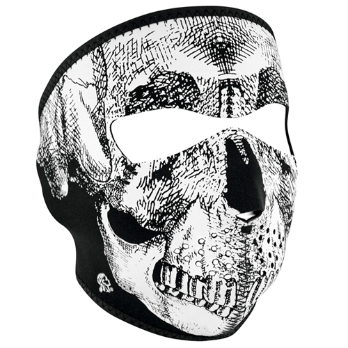 Zan Headgear Neoprene Skull Full Face Mask - Black and White