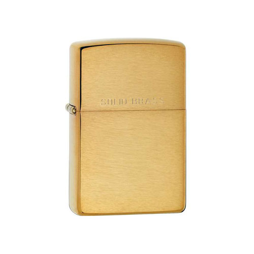 Zippo Brushed Brass Lighter With Solid Brass Engraved