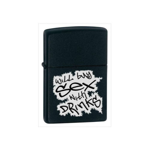 Zippo Black Matte Saying Lighter
