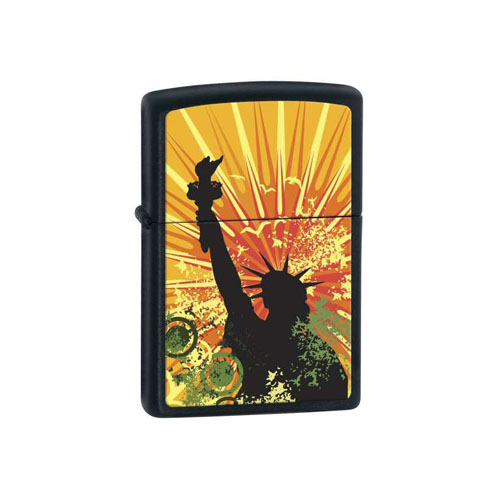 Zippo Black Matte Statue Of Liberty Lighter