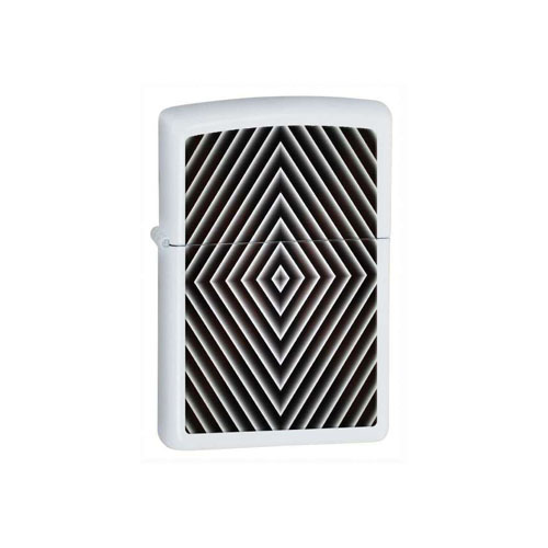 Zippo Diamond Bullseye White Matte Lighter