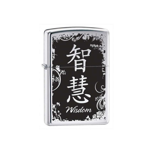 Zippo Chinese Symbol Wisdom High Polish Chrome Lighter