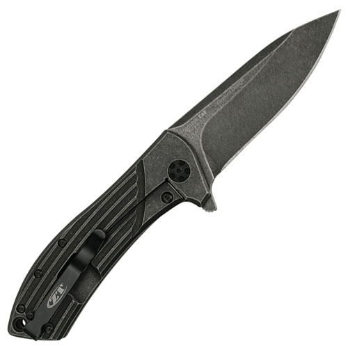 ZT 0801BW Flipper Folding Knife Blackwash