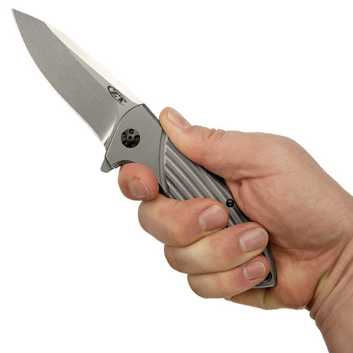 ZT 0801 Flipper Folding Knife Stonewash