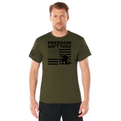 Ultra Force Freedom Isn't Free Polyester US Flag Print T-Shirt