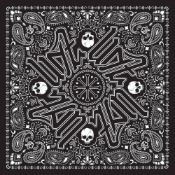 Black Paisley Bandanna - Polyester