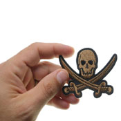 3x2.25 Inch Pirate Sword Skull Patch