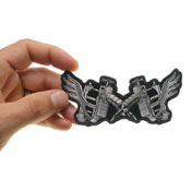 Tattoo Guns Wings Patch Small 4.5x2 Inch