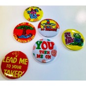 Vintage 70's Metal  Wacky  Buttons