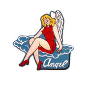 Nose Art Angel 3-1/2 Inch Patch