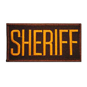 Eagle Emblem Sheriff Tab Gold-Brown Patch - 2x4 Inch