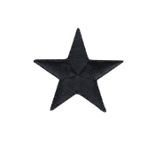 Fuzzy Dude Star Solid 2.5 Inches Black