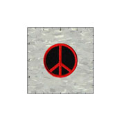 Peace Sign 2 Inches Red On Black Patch