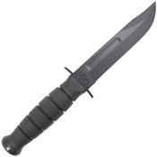 Short Black Kraton G Handle Clip Point Fixed Blade Knife