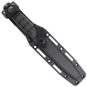 Short Black Kraton G Handle Clip Point Fixed Blade Knife