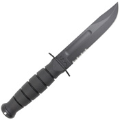 Short Black Kraton G Handle Clip Point Fixed Blade Knife