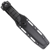 Short Black Kraton G Handle Clip Point Fixed Blade Knife