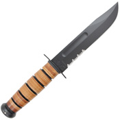USMC Leather Handle Fixed Blade Knife