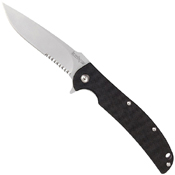 Chill Bead-Blast Finish Drop-Point Blade Folding Knife
