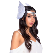 Filigree Medallion Headband Feather