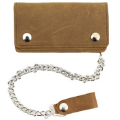 Pull Up Leather Chain Wallet
