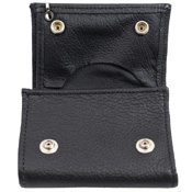 Tri-Fold Soft Leather Chain Wallet