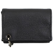 Tri-Fold Soft Leather Chain Wallet