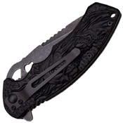 Dark Side Blades A001BGY Half Serrated Edge Blade Folding knife