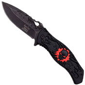 Dark Side Double Anodized Stamped Skull Handle Folding Knife