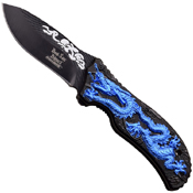 Dark Side Aluminum Handle Folding Knife with Dragon Art