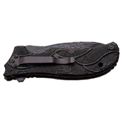 Dark Side Aluminum Handle Folding Knife with Dragon Art