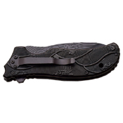 Dark Side Aluminum Handle Folding Knife with Dragon Art