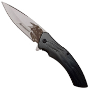 Dark Side Blades Feather Texture on Aluminum Handle Folding Knife