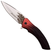 Dark Side Blades Feather Texture on Aluminum Handle Folding Knife