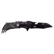 Dark Side Blades Bat Art Aluminum Handle Folding Knife