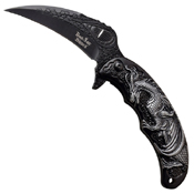Dark Side Blades Dragon Art Aluminum Handle Folding Knife
