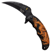 Dark Side Blades Dragon Art Aluminum Handle Folding Knife