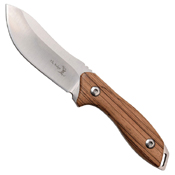 Elk Ridge Wood Handle Fixed Blade Knife w/ Leather Sheath