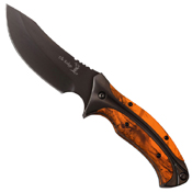 Elk Ridge Damascus Pattern Blade W/ Maple Wood Handle Fixed Knife